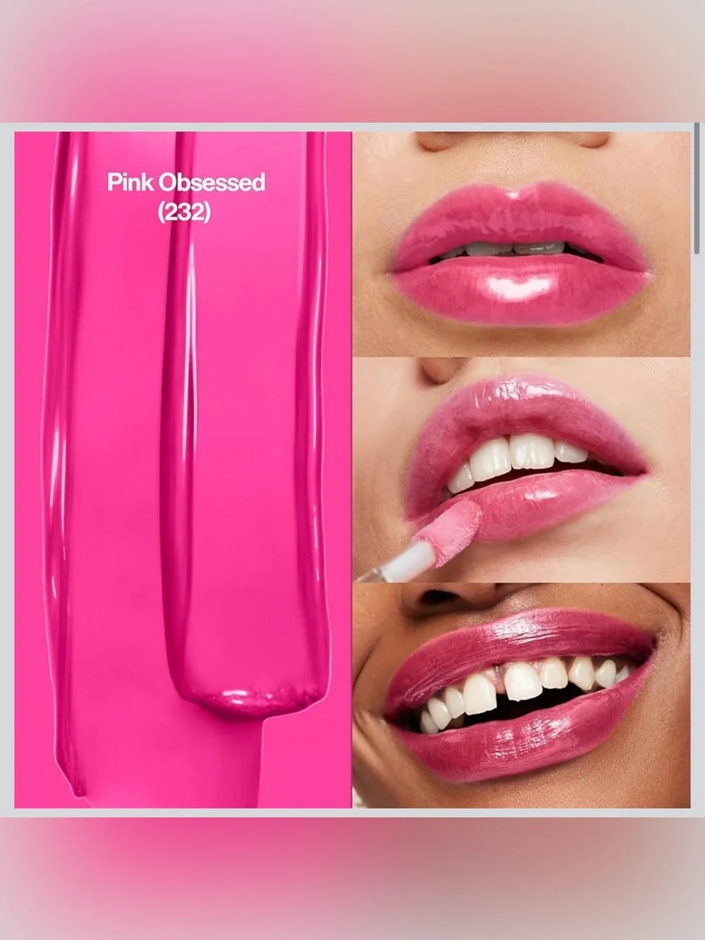Revlon Super Lustrous Lip Gloss Hydrating, High Shine Finish, 232 Pink Obsessed